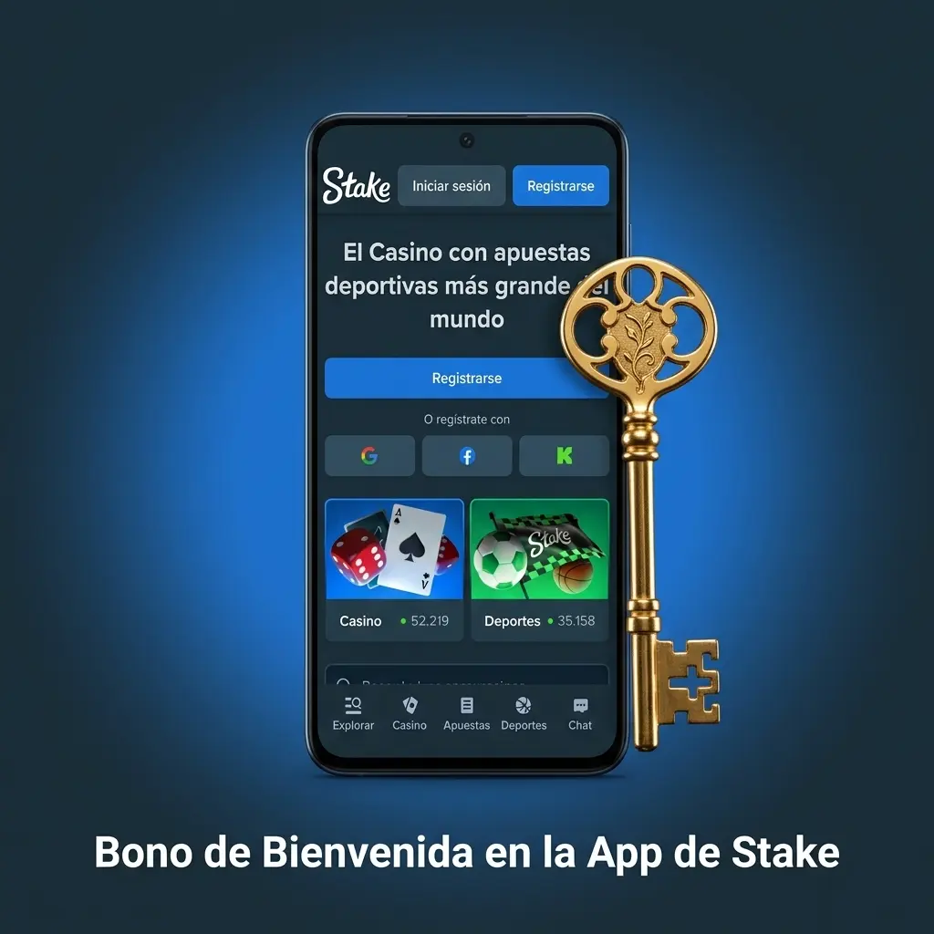Bono de bienvenida en la app de Stake con promociones de casino y apuestas deportivas para jugadores de Argentina