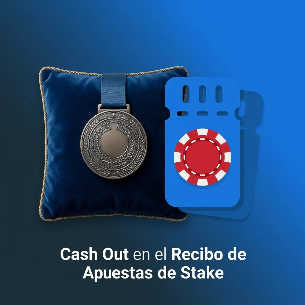Botón de Cash Out en el recibo de apuestas de Stake para cerrar apuestas activas total o parcialmente antes del resultado