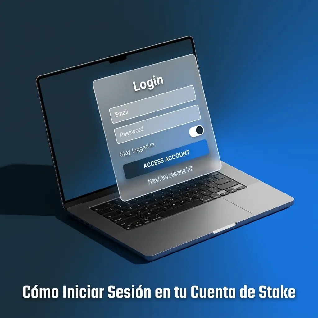 Pantalla de inicio de sesión de Stake con campos para correo electrónico, contraseña y autenticación 2FA en Argentina