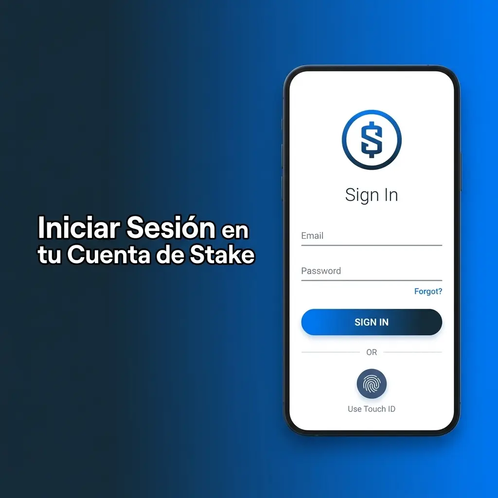 Pantalla de inicio de sesión en cuenta Stake con campos de usuario, contraseña y autenticación 2FA