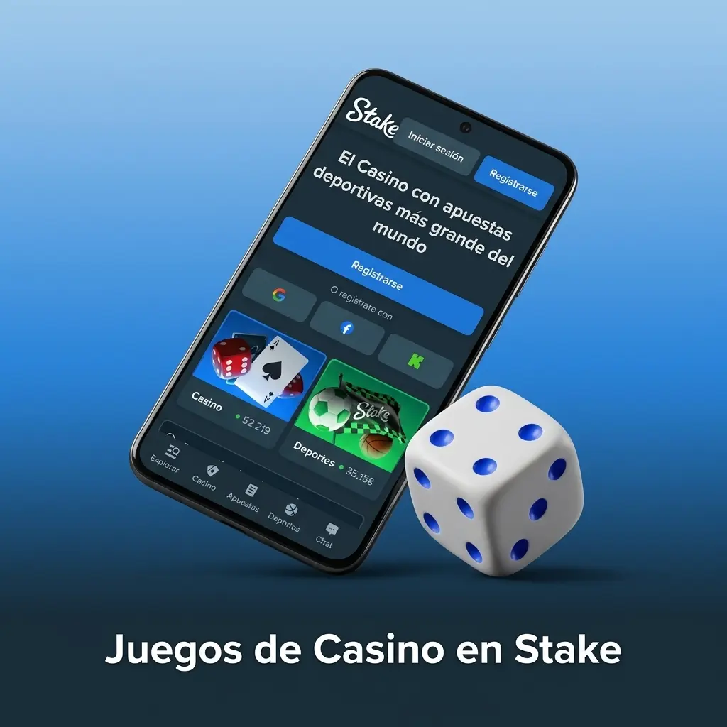 Lobby del casino Stake con más de 3.000 juegos incluyendo tragamonedas, ruleta, blackjack y Stake Originals