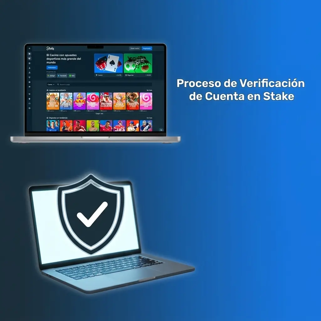 Proceso de verificación KYC en Stake: usuario enviando DNI y comprobante de domicilio para habilitar retiros