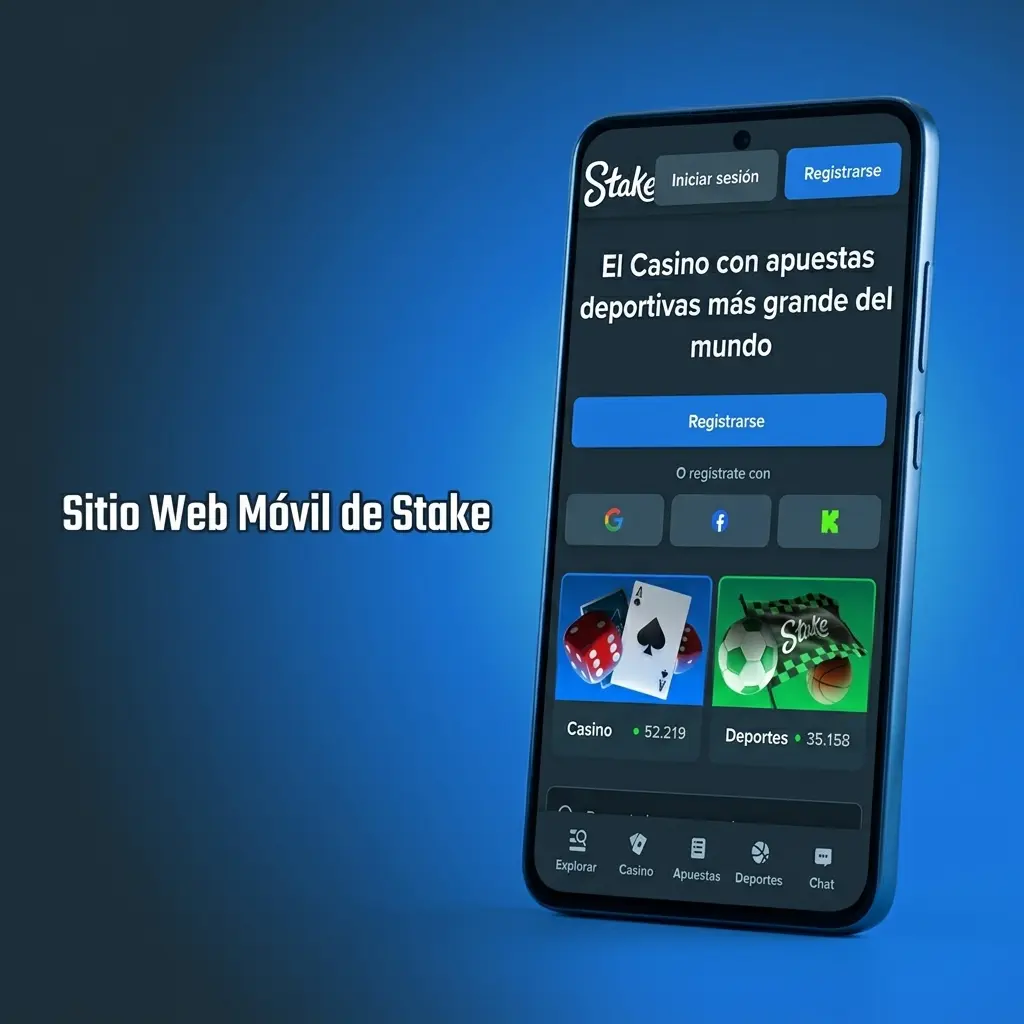 Sitio web móvil de Stake optimizado para smartphones y tablets con acceso completo a apuestas y casino en Argentina