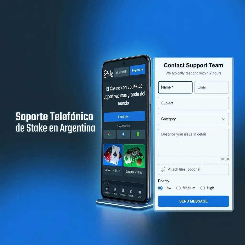 Soporte telefónico de Stake en Argentina: atención al cliente disponible por chat en vivo y correo electrónico 24/7