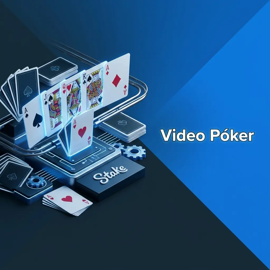 Pantalla de video póker en Stake con variantes Jacks or Better, Deuces Wild y Double Double Bonus con RTP superior al 97%