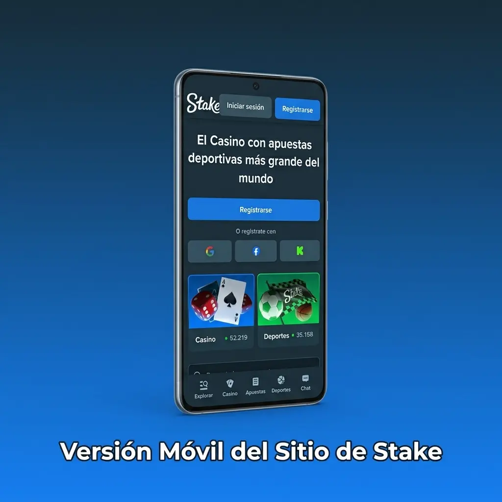 Versión móvil de Stake optimizada para smartphones y tablets con acceso completo a apuestas en Argentina